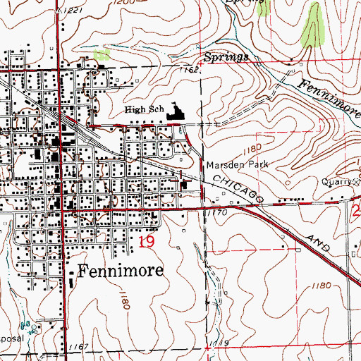Topographic Map of Saint Peter Lutheran Church, WI