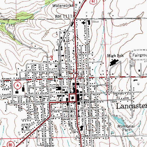 Topographic Map of Schreiner Memorial Library, WI