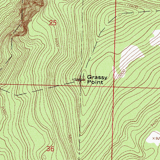 Topographic Map of Grassy Point, CO