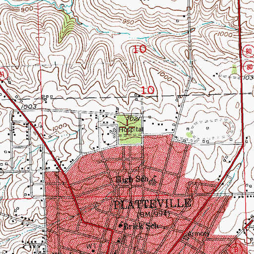 Topographic Map of Smith Park, WI