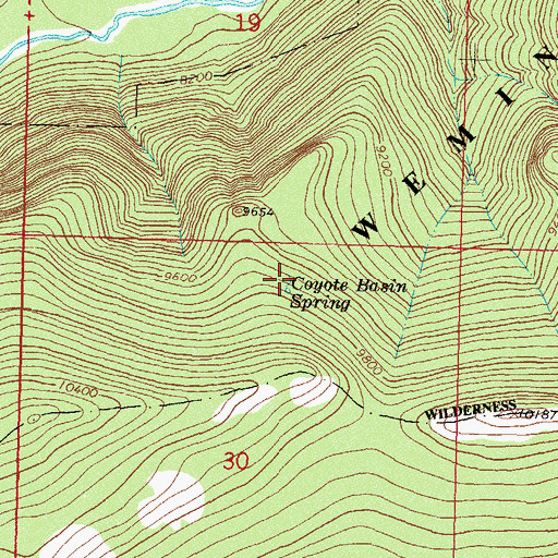 Topographic Map of Coyote Basin Spring, CO