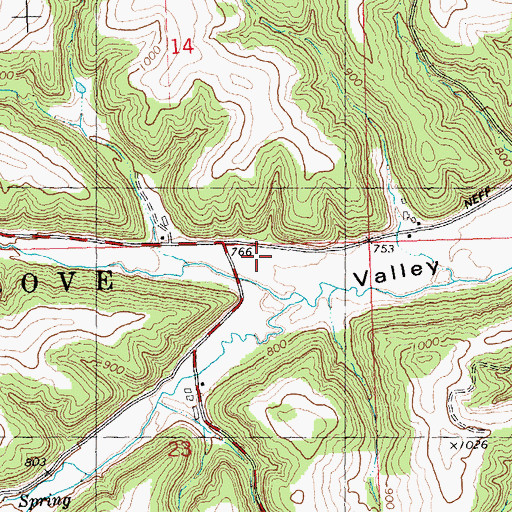 Topographic Map of Coon Valley School (historical), WI