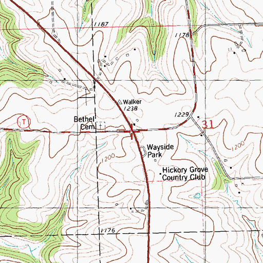 Topographic Map of Walker Corner, WI