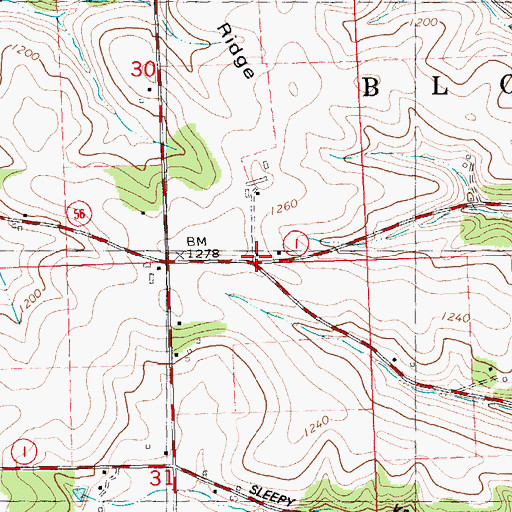 Topographic Map of Eckleberry School (historical), WI