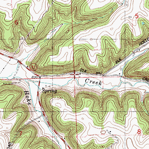 Topographic Map of Elk Creek School (historical), WI