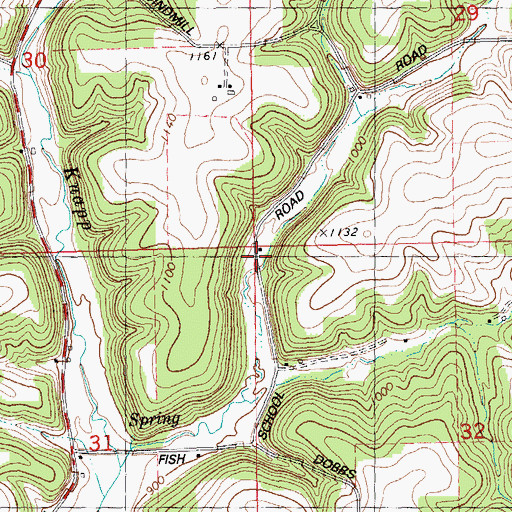 Topographic Map of Fish School (historical), WI