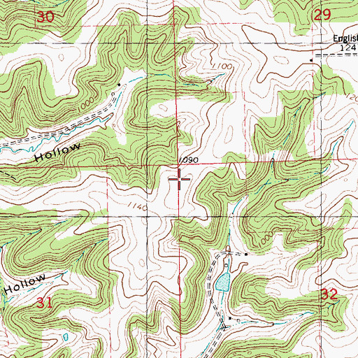 Topographic Map of Hickory Grove School (historical), WI