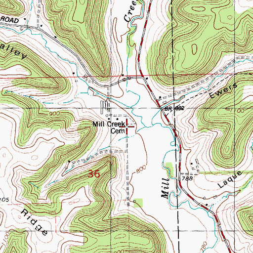 Topographic Map of John Cook Church (historical), WI