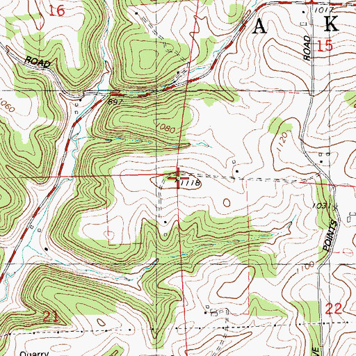 Topographic Map of Johnson School (historical), WI