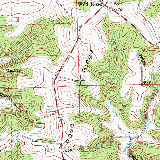 Topographic Map of Pleasant Ridge Church (historical), WI