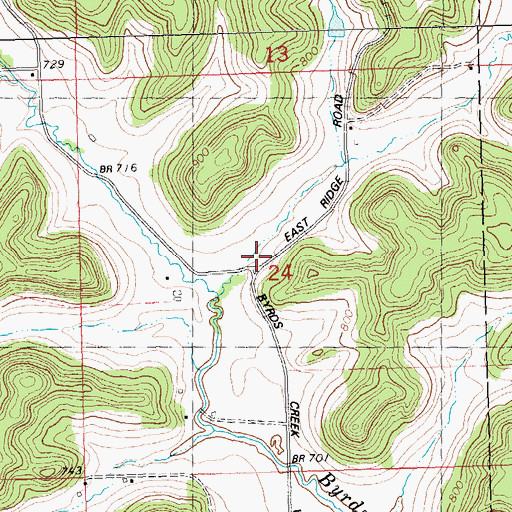 Topographic Map of Upper Byrds Creek School (historical), WI