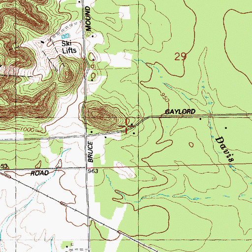 Topographic Map of Bruce Mound School (historical), WI