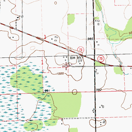 Topographic Map of Carlyle School (historical), WI