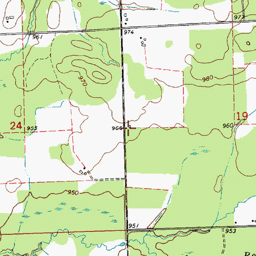 Topographic Map of South Washburn School (historical), WI
