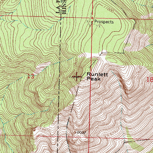 Topographic Map of Runlett Peak, CO