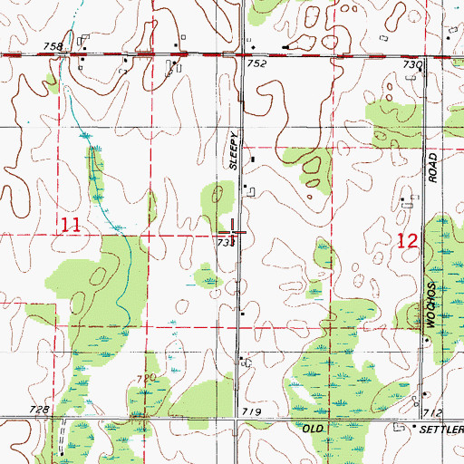 Topographic Map of Beech Grove School (historical), WI