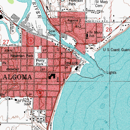 Topographic Map of Calvary Assembly of God Church, WI