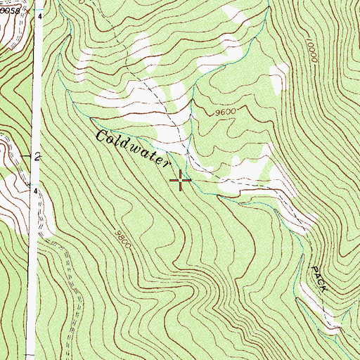 Topographic Map of East Fork Coldwater Creek, CO