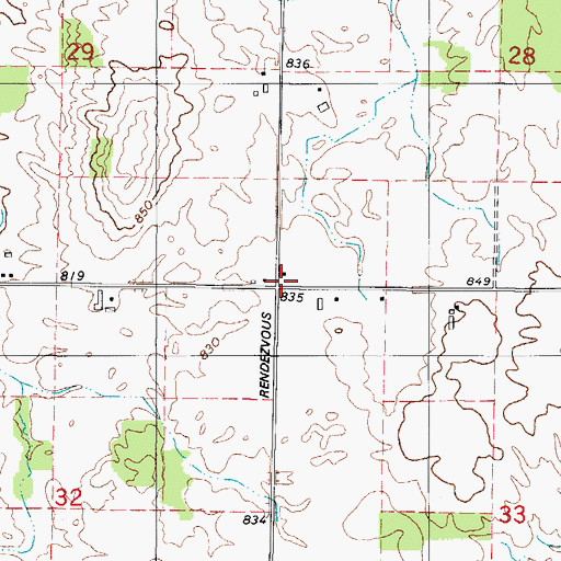Topographic Map of Holmes School (historical), WI
