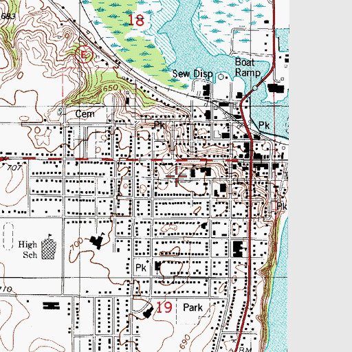 Topographic Map of Holy Rosary Cemetery, WI