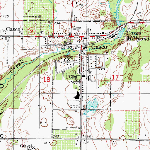 Topographic Map of Holy Trinity Cemetery, WI