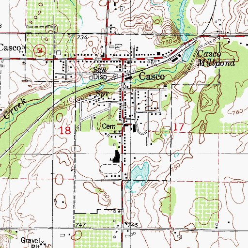 Topographic Map of Holy Trinity School, WI