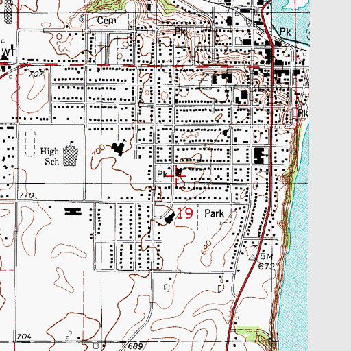 Topographic Map of Immanuel Lutheran School, WI