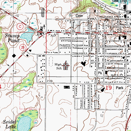 Topographic Map of Lakeshore Christian Church, WI