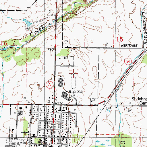 Topographic Map of Luxemburg - Casco Primary School, WI