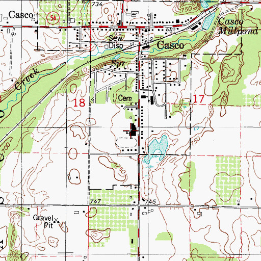 Topographic Map of Luxemburg - Casco Middle School, WI