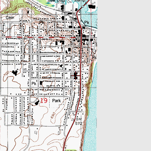 Topographic Map of Marquette Middle School, WI