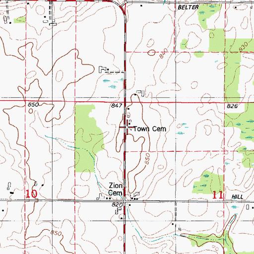 Topographic Map of Montpelier Township Cemetery, WI