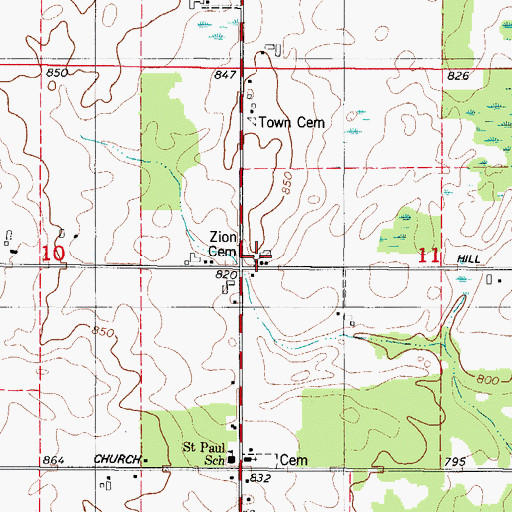 Topographic Map of Phillip School (historical), WI