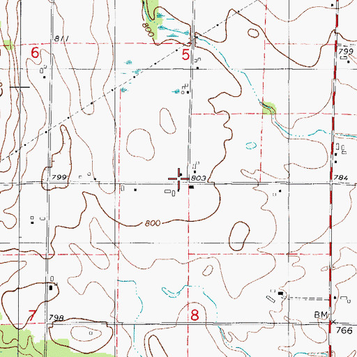 Topographic Map of Rosiere School (historical), WI