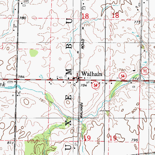 Topographic Map of Saint Amand Catholic Church, WI