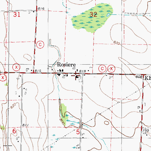 Topographic Map of Saint Hubert Catholic Church, WI
