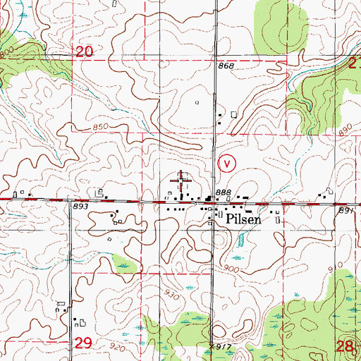 Topographic Map of Saint Josephs Catholic Cemetery, WI