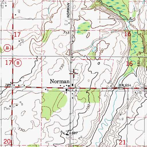 Topographic Map of Saint Josephs Catholic Cemetery, WI