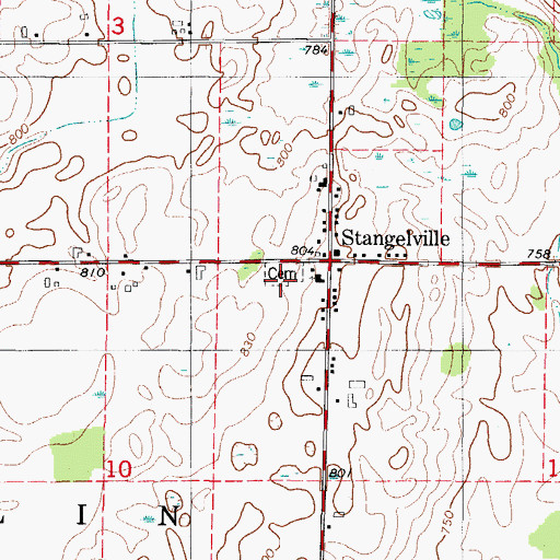 Topographic Map of Saint Lawrence Catholic Cemetery, WI