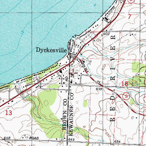 Topographic Map of Saint Louis Catholic Cemetery, WI
