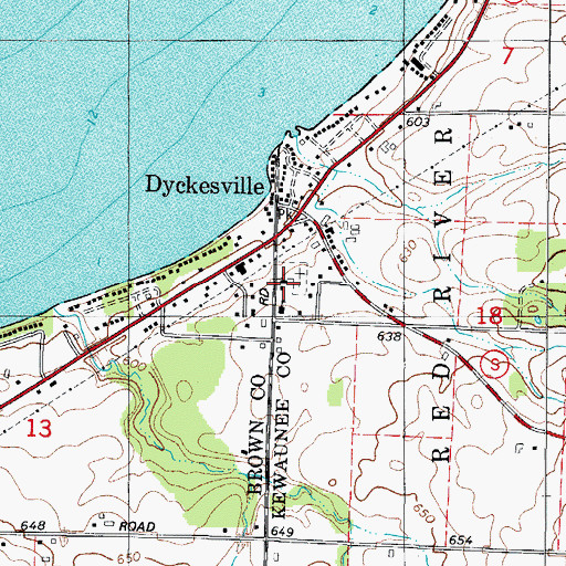 Topographic Map of Saint Louis Catholic Church, WI