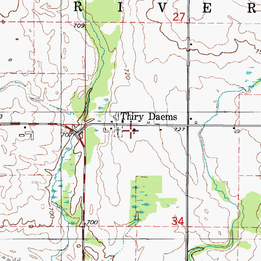 Topographic Map of Saint Odile Catholic Church, WI