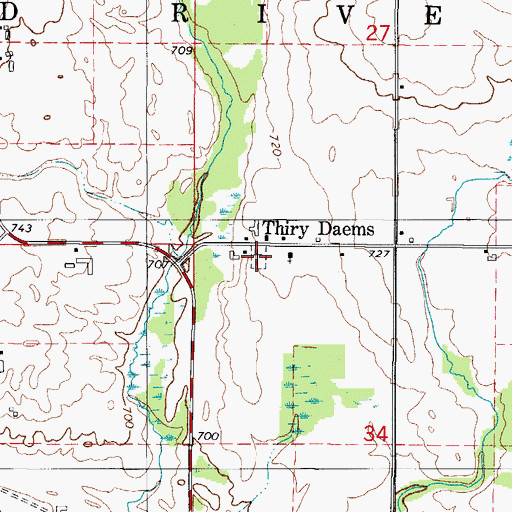 Topographic Map of Saint Odiles Catholic Cemetery, WI