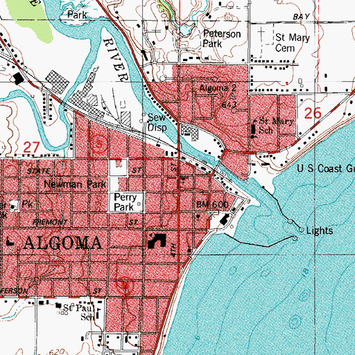 Topographic Map of Saint Pauls Evangelical Lutheran Church, WI
