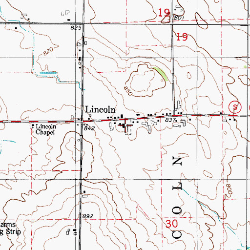 Topographic Map of Saint Peters Catholic Cemetery, WI