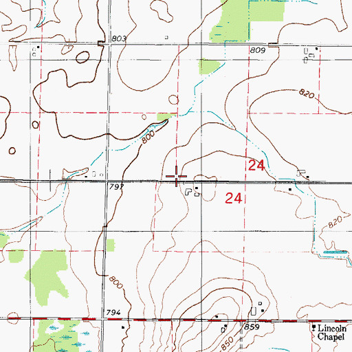 Topographic Map of San Sauveur School (historical), WI
