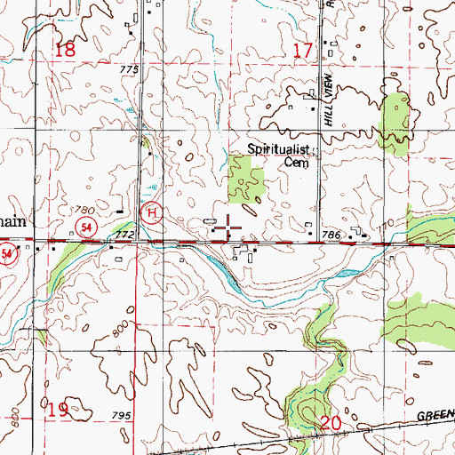 Topographic Map of Walhain School (historical), WI