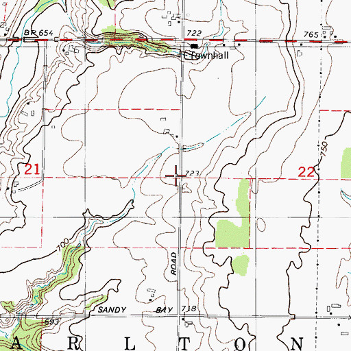 Topographic Map of Wayside School (historical), WI