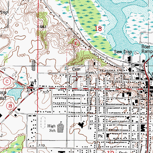 Topographic Map of West Kewaunee Township Cemetery, WI