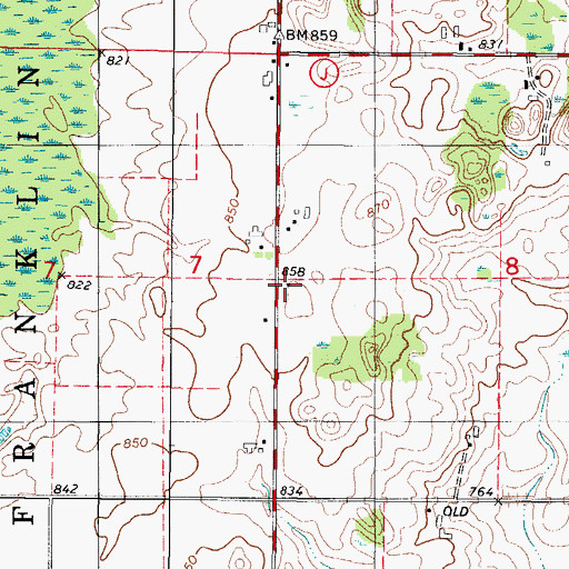 Topographic Map of Whittier School (historical), WI